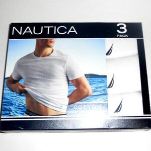NAUTICA Men’s L Cotton Crew Neck Tshirts 3 Pack
